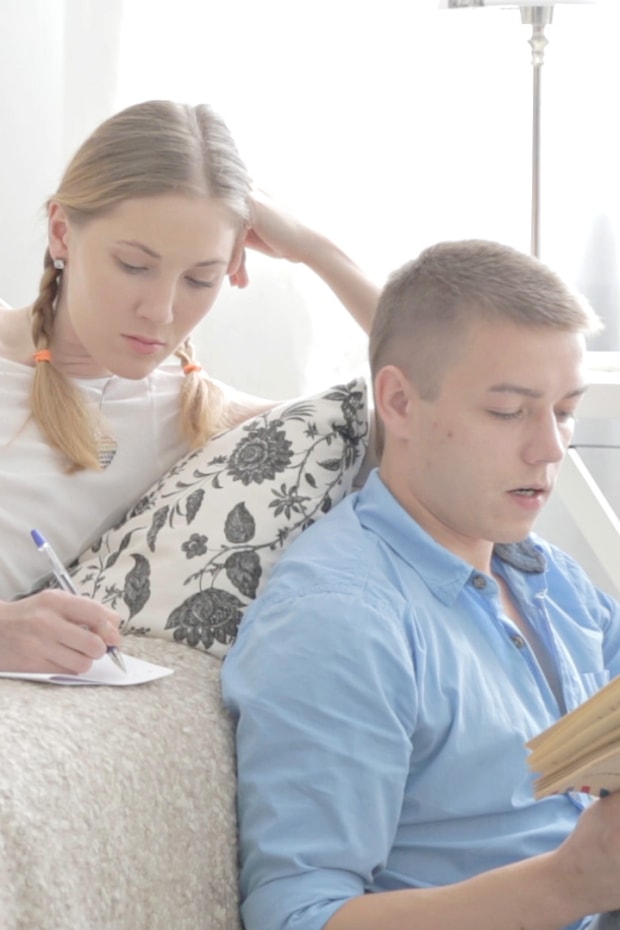 Eva has a long day of studying