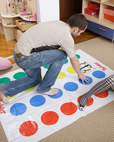 Ema ready to play twister with her stockings on