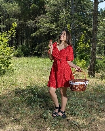 Sumiko enjoying a beautiful outdoor picnic